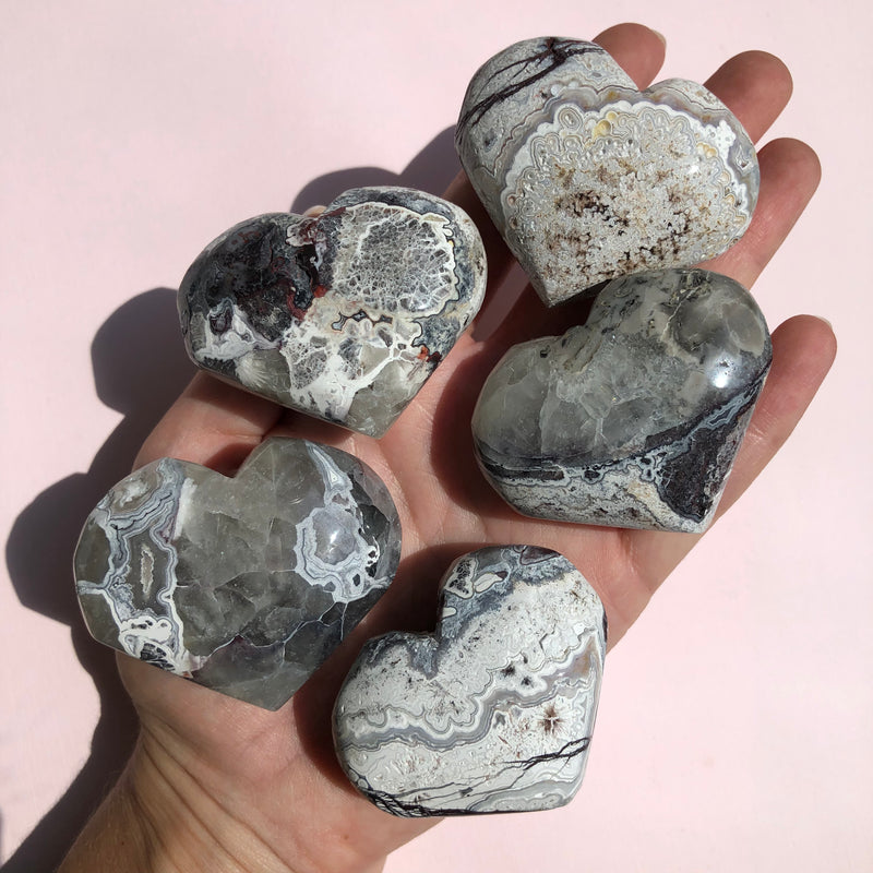 Mexican Agate Hearts