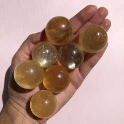 Honey Calcite Spheres