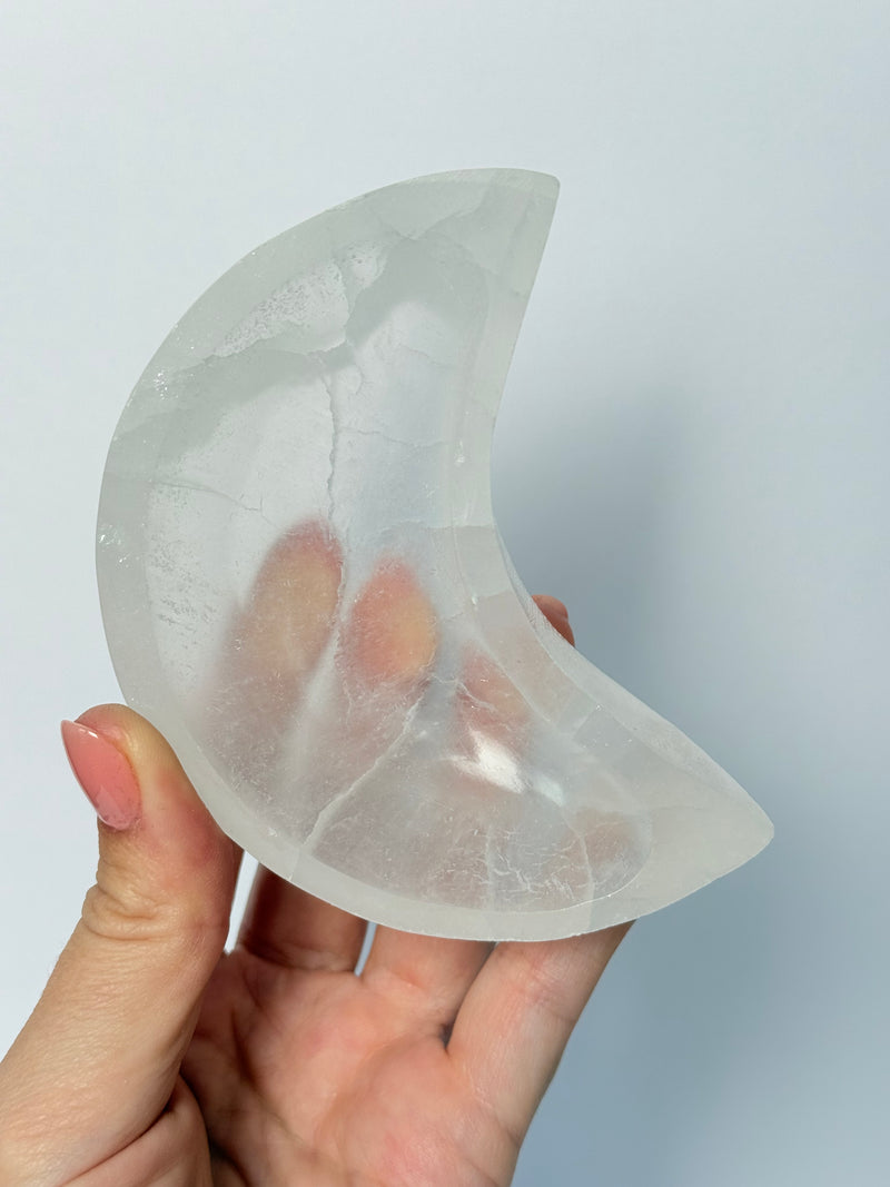 Selenite Moon Bowl