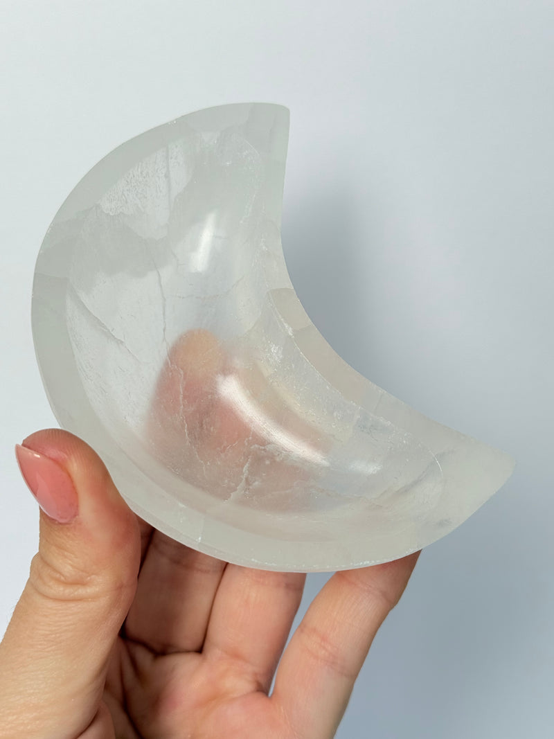 Selenite Moon Bowl