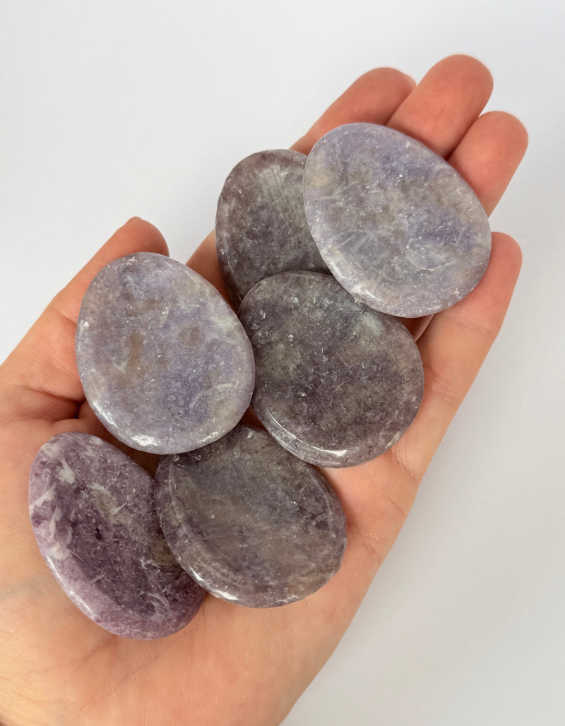 Lepidolite & Smokey Quartz Worry Stones