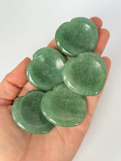 Green Aventurine Heart Worry Stones