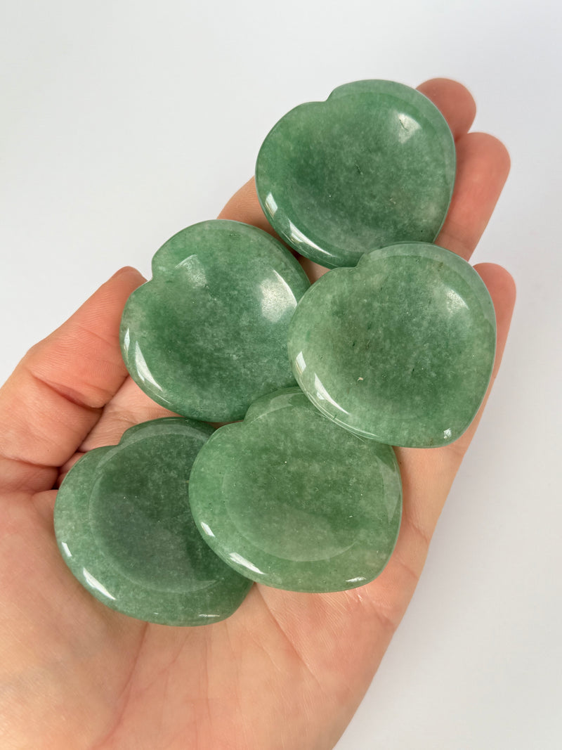 Green Aventurine Heart Worry Stones