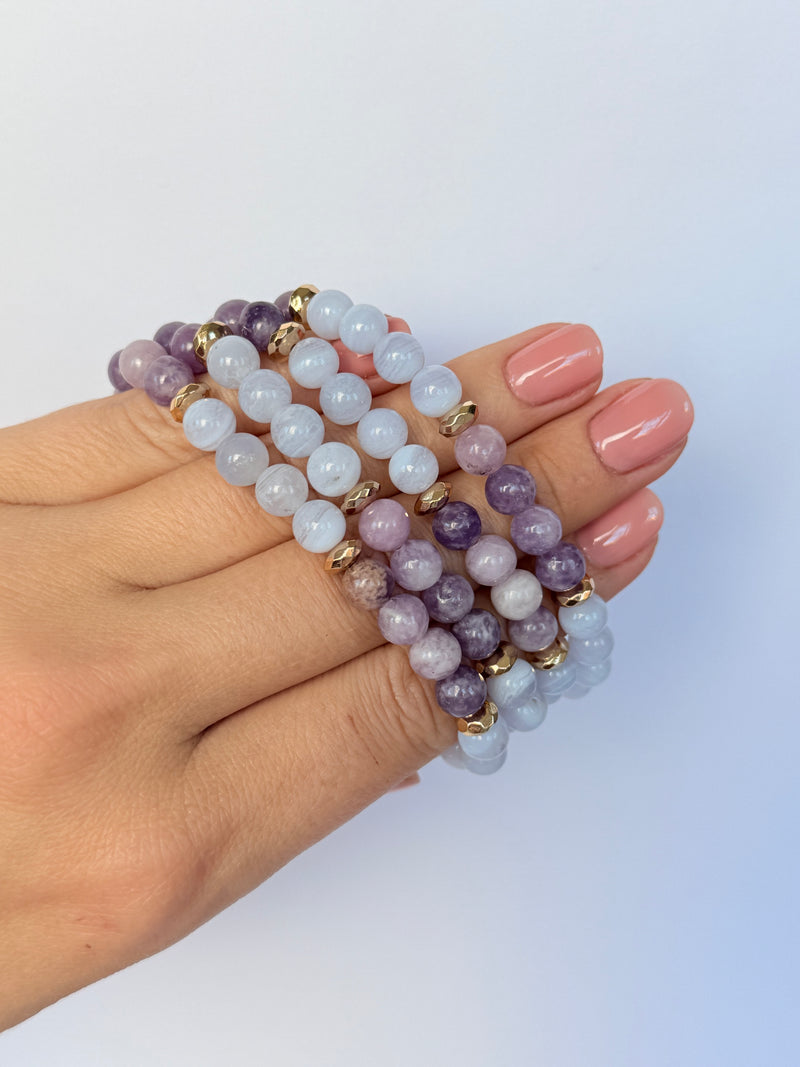 Limited Edition | Blue Lace Agate & Lepidolite