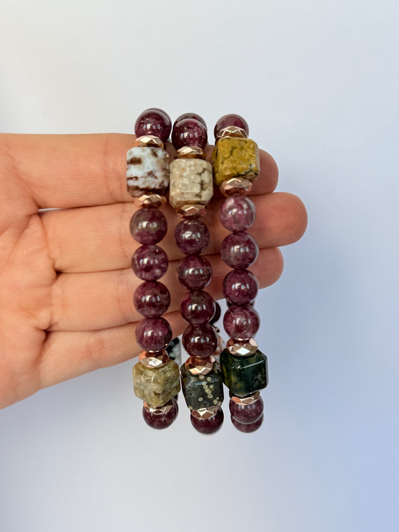 Limited Edition | HQ Red Tourmaline & Ocean Jasper