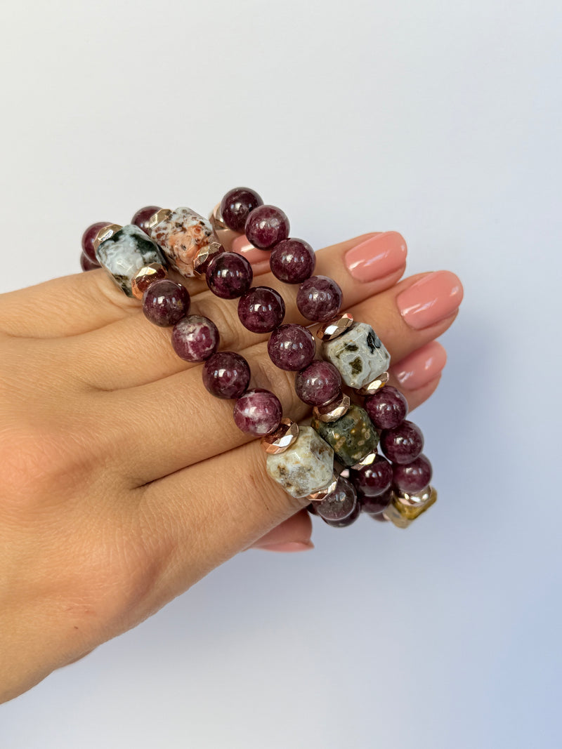 Limited Edition | HQ Red Tourmaline & Ocean Jasper