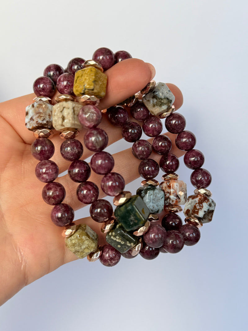 Limited Edition | HQ Red Tourmaline & Ocean Jasper