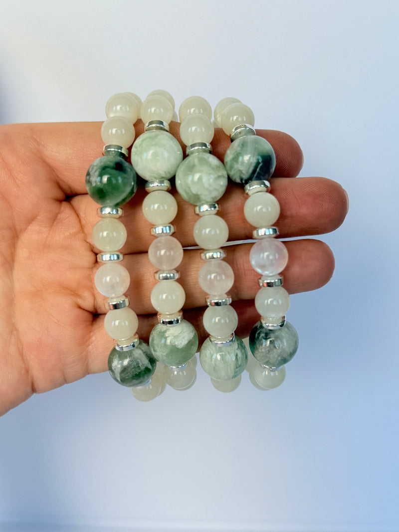 Limited Edition | Sage Moonstone, Blue Moonstone, Feather Fluorite