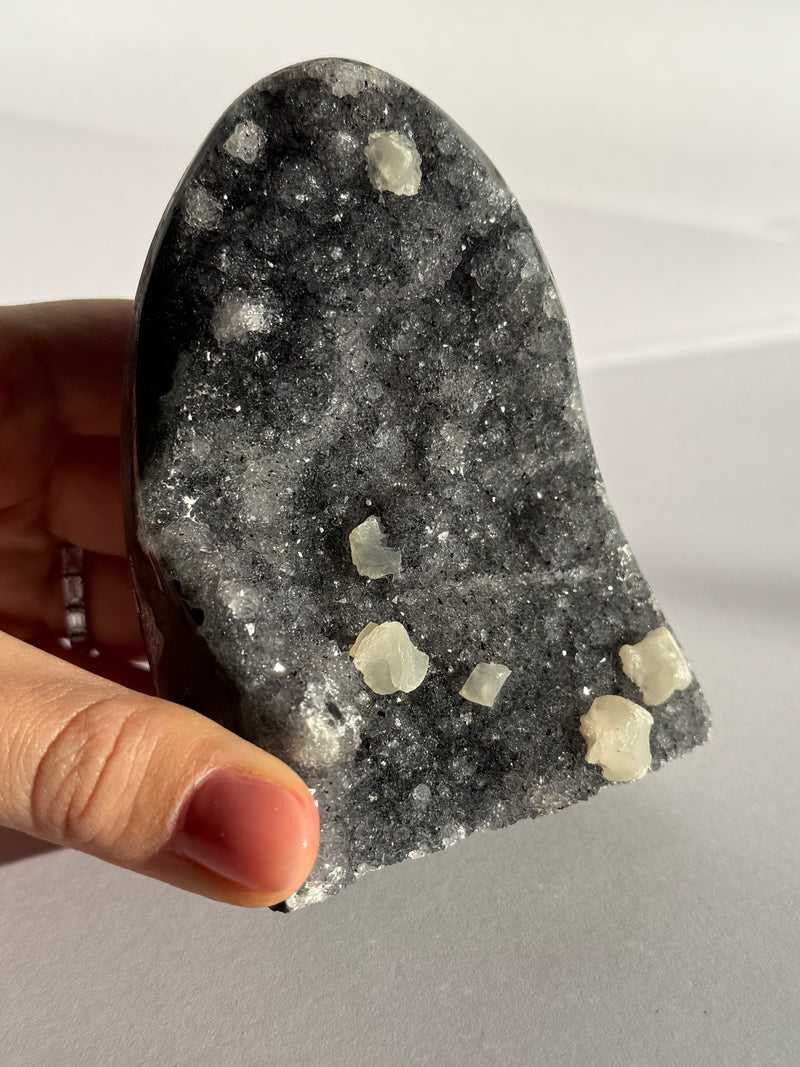 Amethyst with Calcite Cut Base