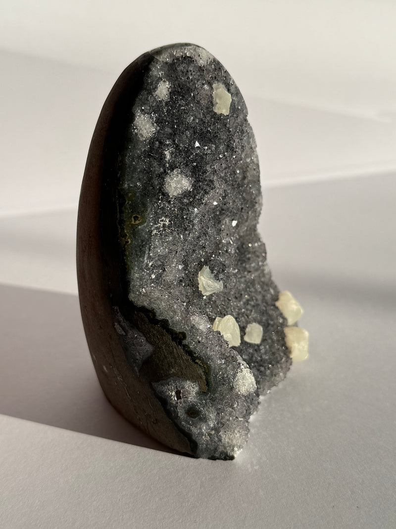 Amethyst with Calcite Cut Base