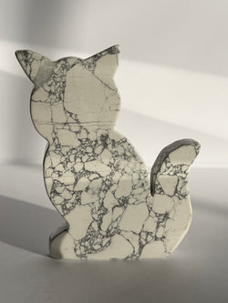White Howlite Standing Kitties