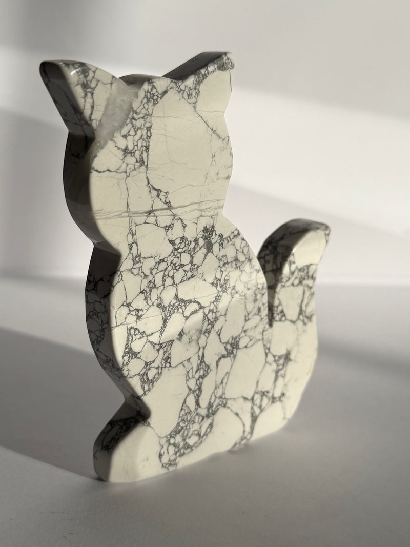White Howlite Standing Kitties