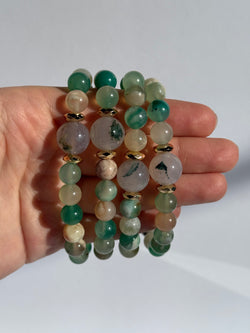 Limited Edition | Green Flower Agate + Moss Agate