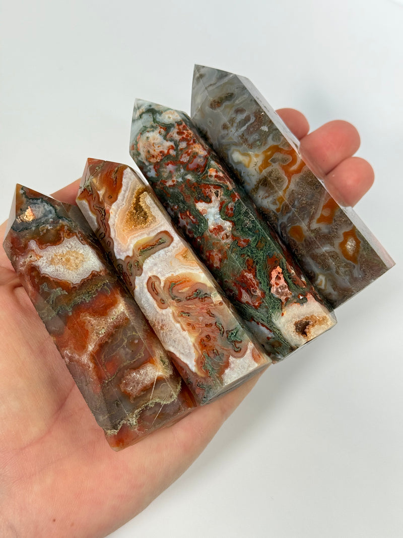 Carnelian/Moss Agate Towers