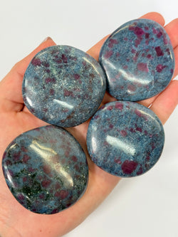 Ruby in Kyanite Flat Palm Stones