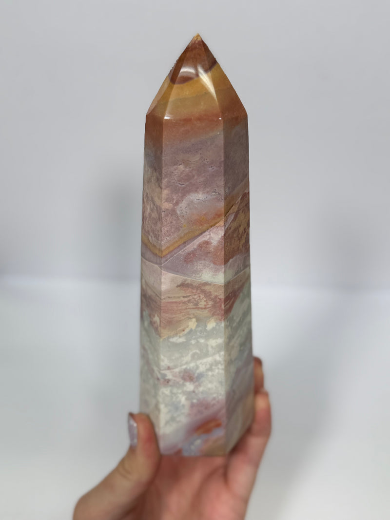 "Pastel Paradise" Ocean Jasper Statement Tower