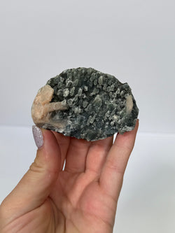 Green Chalcedony and Peach Stilbite