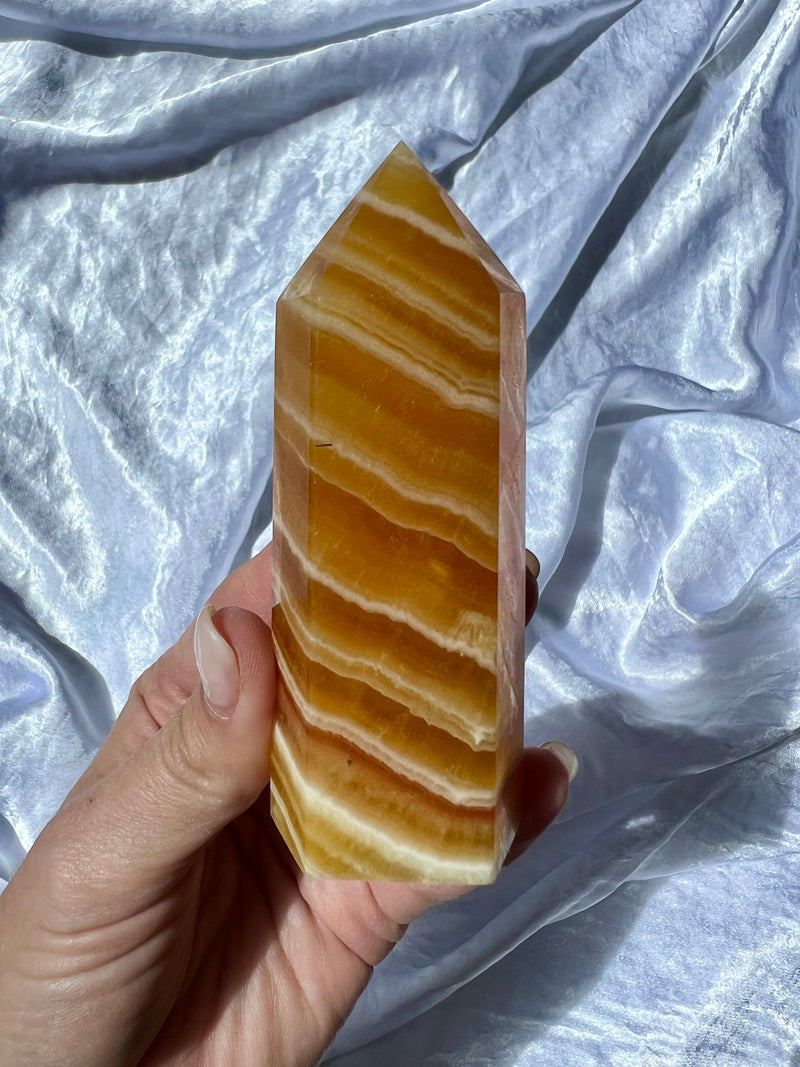 "Creamsicle Dreams" Orange Calcite Tower