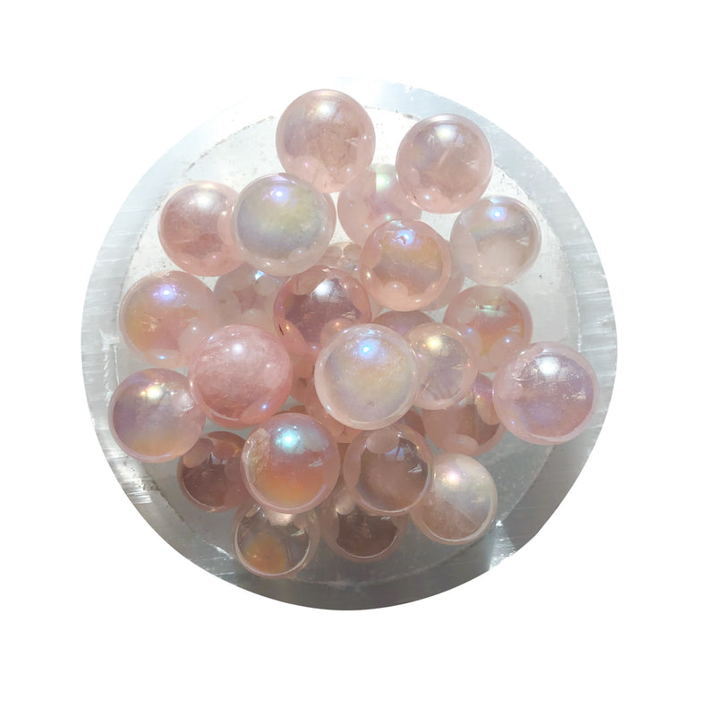 Aura Rose Quartz Mini Spheres