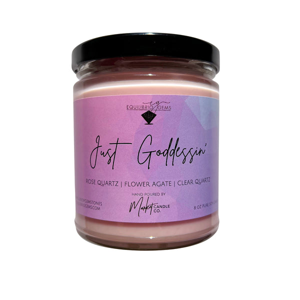 Just Goddessin' Crystal Candle
