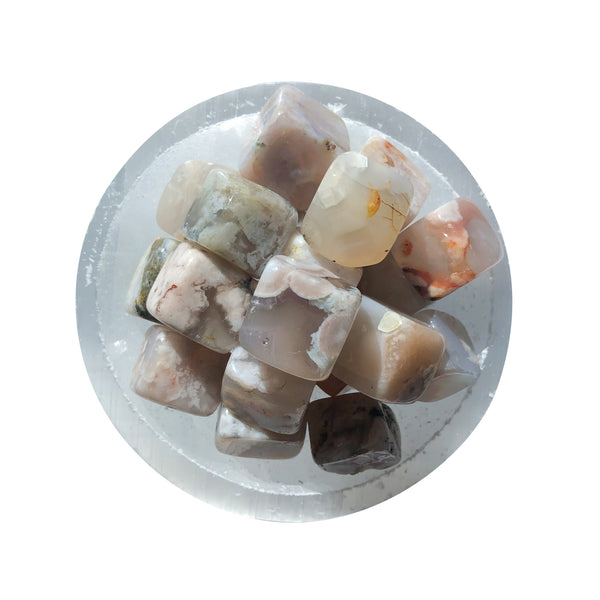 Flower Agate Cubes