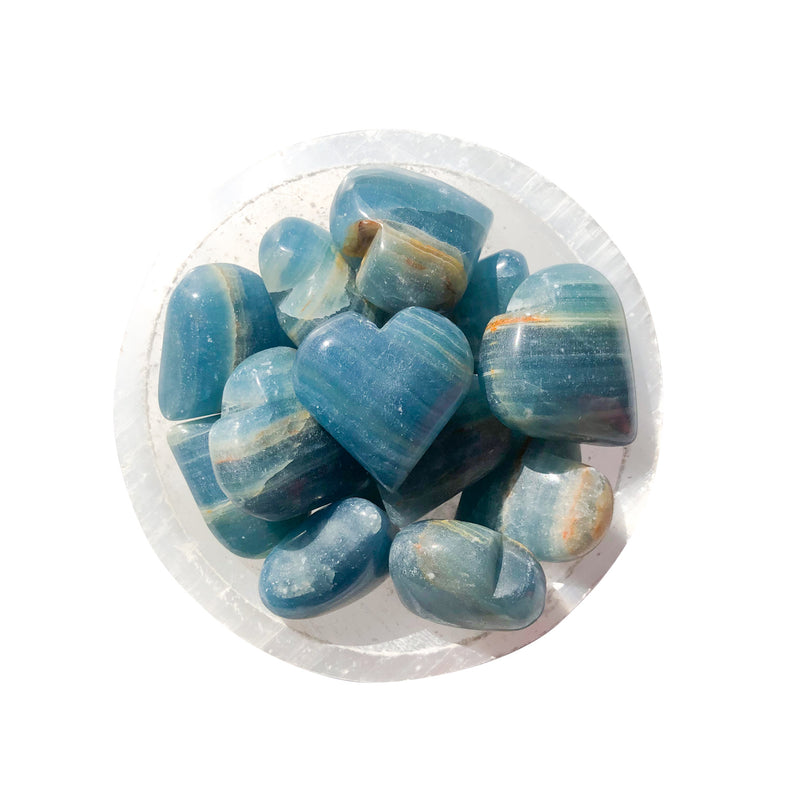 High Quality Lemurian Aquatine "Blue Onyx" Hearts