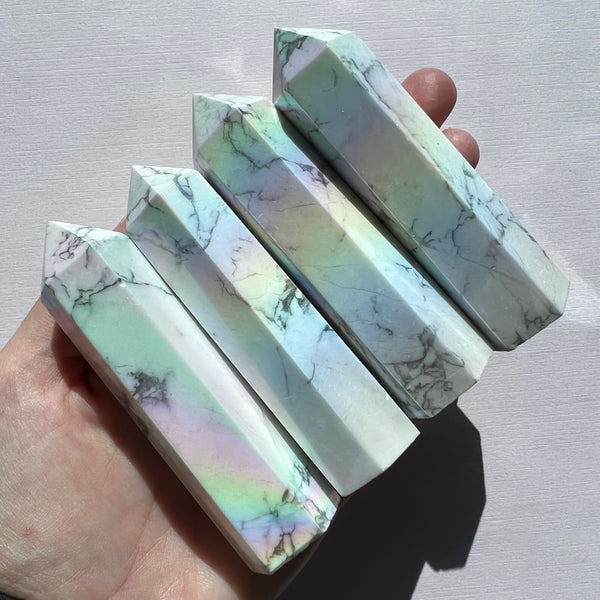 Aura White Howlite Towers