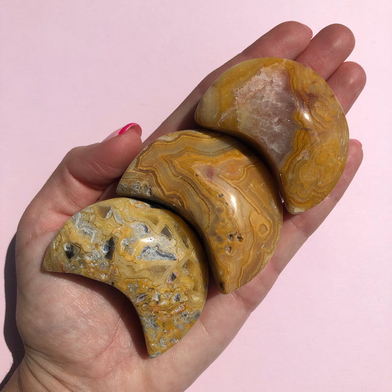 XL Crazy Lace Agate Moons