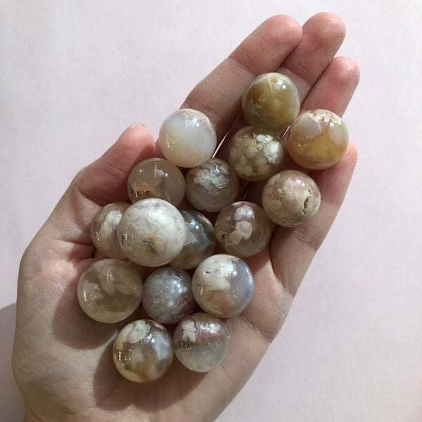 Flower Agate Mini Spheres