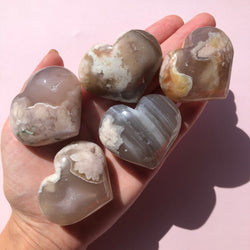 Flower Agate Hearts