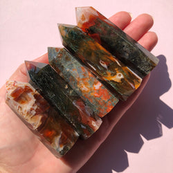 Carnelian/Moss Agate Towers